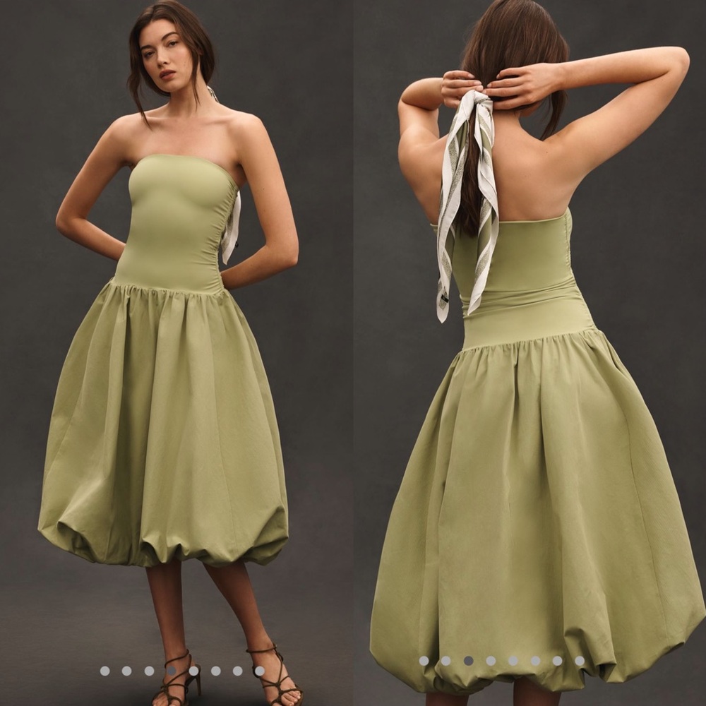 Mare Mare Strapless Drop-Waist Bubble Midi Dress